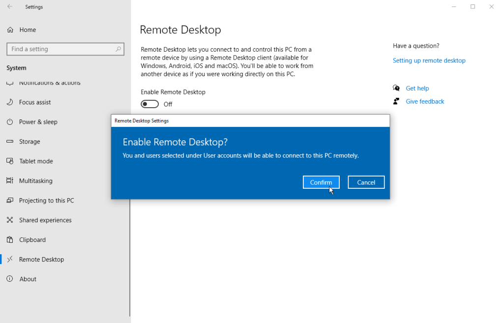 Sử dụng ứng dụng Remote Desktop mặc định trên Windows